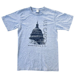 US Capitol Building Washington DC Mens Short Sleeve Gray T Shirt Size S by Tipsy